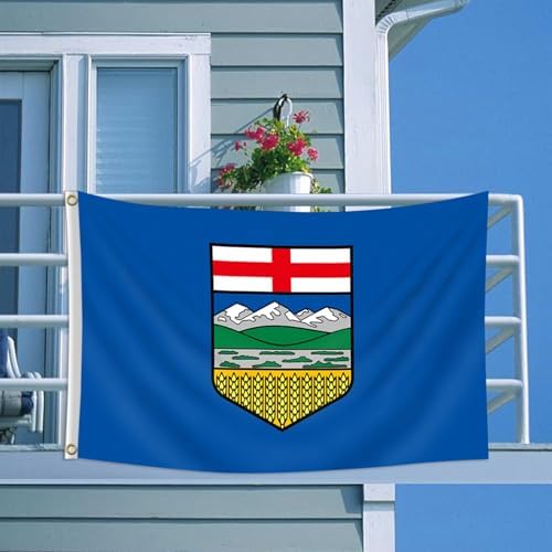 Alberta Flag 3x5 Outdoor Heavy Duty Large 100D Canada Province Outdoor Banner,90x150cm Thick Polyester Canadian Province of Alberta Flag with Brass Grommets — view 5