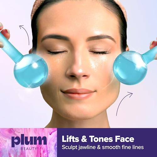 Plum Beauty, Glass Facial Cooling Globes, Reduce Face Puffiness, Increase Blood Circulation
