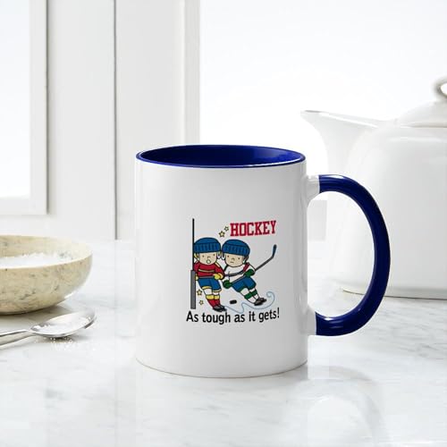 Taza de café de cerámica 11 oz con diseño Hockey Tough miniatura 6