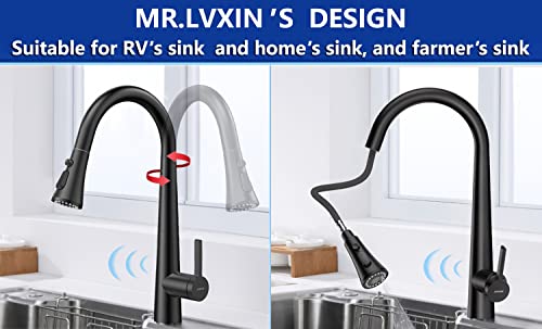 Torneira de cozinha sem toque com sensor de movimento automático, torneiras de pia de cozinha com mã
