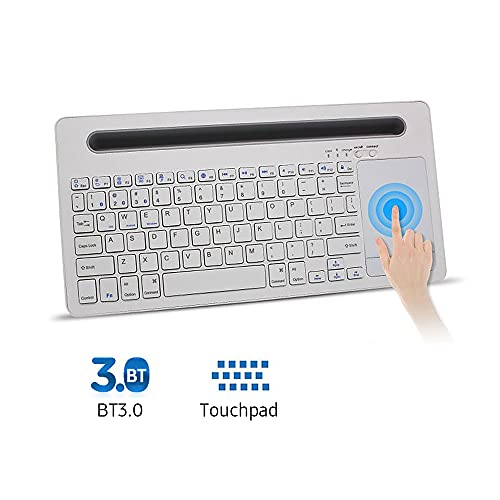 Teclado BT, Baugger Teclado BT com Touchpad Teclado recarregável sem fio com função de emparelhament
