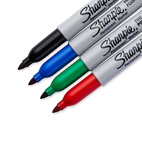 Sharpie Permanent Markers | Fine Point | Assorted Colours | 4 Count