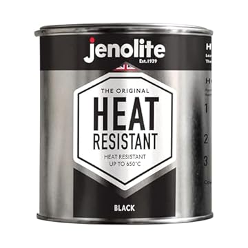 JENOLITE Heat Resistant Matt Black Paint | 500ml | 650°C | Multi-Surface | Ideal for BBQ, Stoves, Chimineas, Fire Screens & Surrounds, Automotive