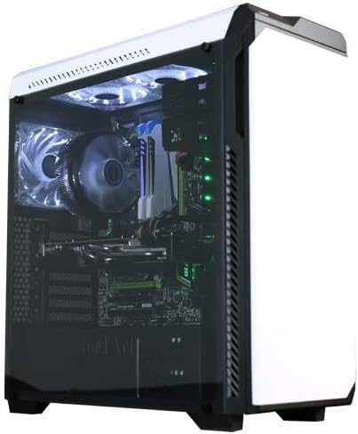 ATX Mid Tower Computer QST-81 Computer/PC Case with Full Acrylic Tinted Side Panel, Pre-Installed Two 120mm Fans, Black&Hellip