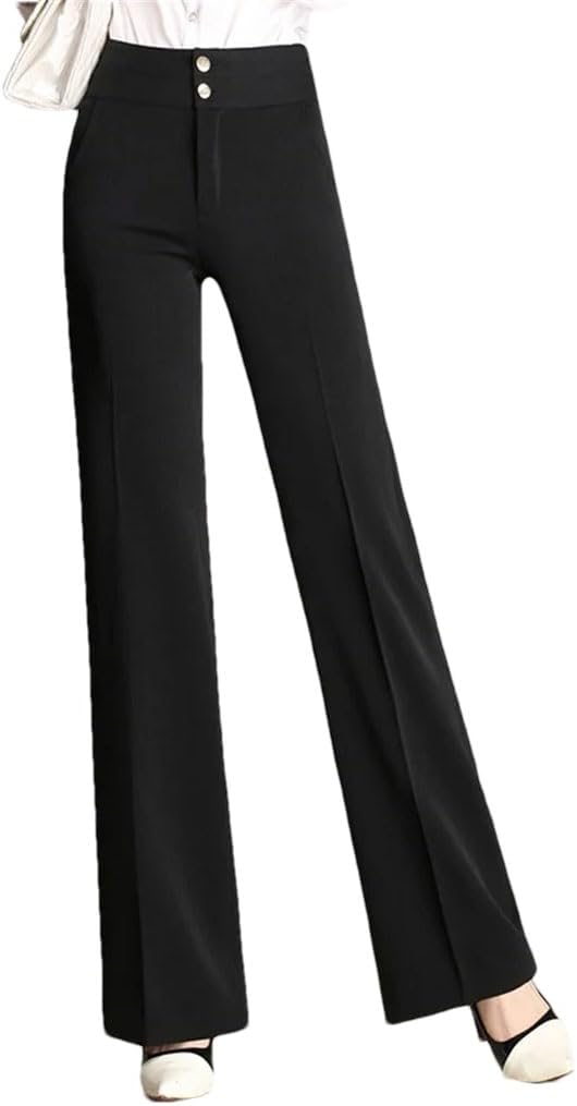 Women's Straight Loose Fit High Waist Trousers