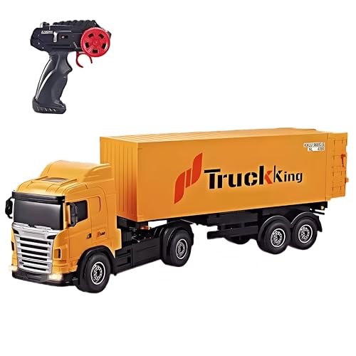 RLS Remote Controlled 50CM 4CH 8 Wheels Headstock Removable RC container Cargo Truck Toy for Boys and Girls