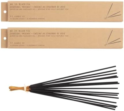 P.F. Candle Co. Black Fig Classic Scented Hand-Dipped Incense Sticks (2-Pack) 1 Hour Burn Time, Charcoal-Based