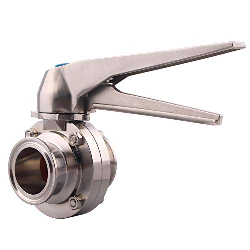 Dernord Butterfly Valve With Trigger Handle Stainless Steel 304 Tri Clamp Clover (1.5 Inch Tri Clamp Butterfly Valve) #TOP2