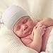 DRESHOW 6 Stücke Neugeborenes Baby Mütze Hut Unisex Mützchen Kleinkind Mütze Kinder Weiche Niedliche Strickmütze Warme Krankenhaus Babymütze für Jungen und Mädchen 0-6 Monate