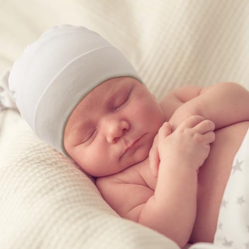 DRESHOW BQUBO 6 Pack Baby Beanie Hats for Unisex Infant Toddler Cotton Beanie Newborn Hospital Hat for Boys Girls 0-6 Months3