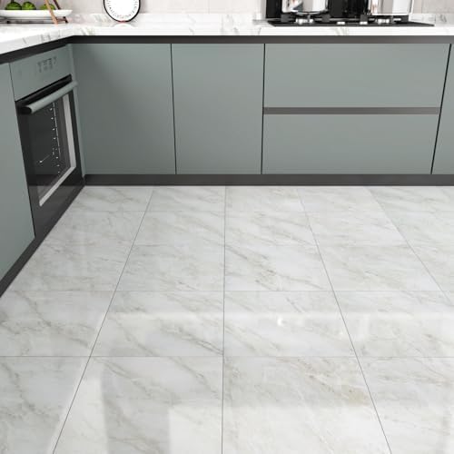 Shiny Marble Gray/White Peel & Stick Floor Tiles Waterproof Flooring Planks — 사진 5