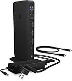 Rückseite – Stromverbindung, USB-C Hauptverbindung, 2x DisplayPort, 1x HDMI, Gigabit Ethernet LAN, 2x USB 3.1 Gen2 zur Datenübertragung