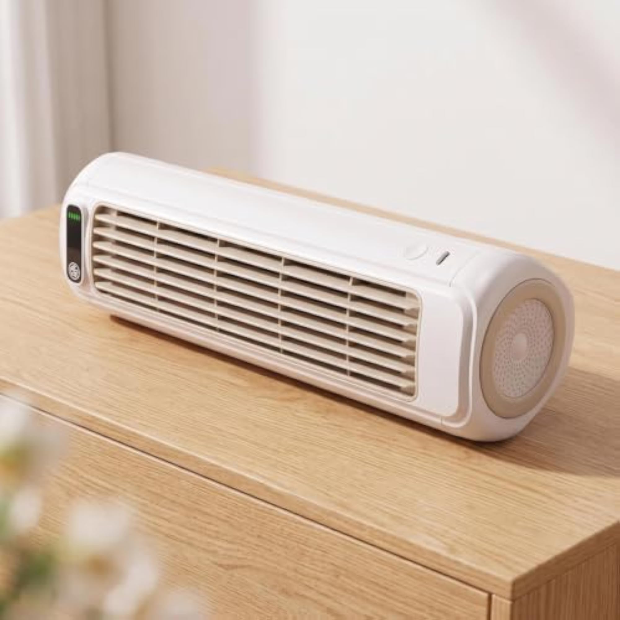 Screwless Installation Wall-Mounted Fan with Hooks, Apricot White