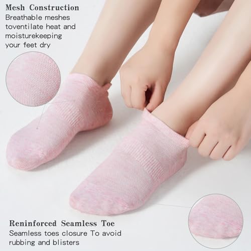 Image of ATBITER Ankle Socks Womens and Men Thin Athletic Running Low Cut No Show Socks With Heel Tab 6-12 Pairs | White Short Summer Athletic Running Yoga Pilates Workout Sneaker Socks Lightweight Non Slip Size 7-9 9-11