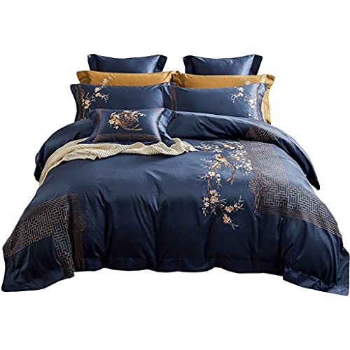 Broderie d'oiseau coton contre transpiration nocturne parure lit style chinois