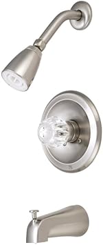 Kingston KB538 Single-Handle Tub and Shower Faucet, Brushed Nickel