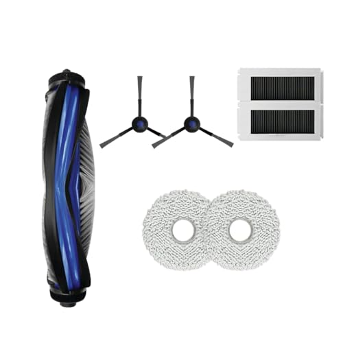 Image of Replenishment Kit, Compatible with Ecovacs Deebot N30 Pro Omni Robotic Vacuum Cleaner, Includes One Main Roller Brush, Two Spinning Side Brushes, Two Filters, 1 Cleaning Tool