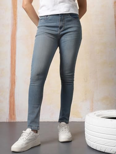 Image of High Star Women Skinny Fit Jeans Blue