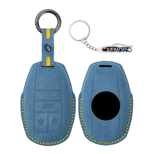 Coque de clé de voiture pour Bentley Bentayga 2017-2021, Continental GT, daim bleu
