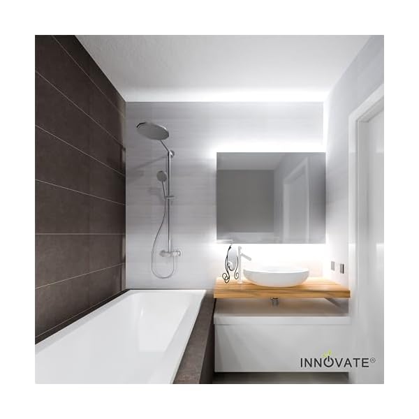 INNOVATE LED Fliesenprofil Alu Profil 2 Meter inkl. Abdeckung - Fliesen - Aluminium für LED Streifen bis 12mm Breite - 2000mm Länge – Bild 8