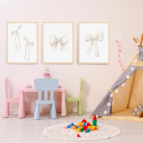 PicturePerfect Decor Bow Wall Art Set, Cream Ribbon, 12x16Inch, Wood Frame by PicturePerfect Decor - Used condition - Image 3