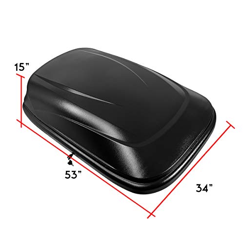 Image of DNA MOTORING Rooftop Cargo Box Carrier Lockable Heavy Duty Car Top Storage Case, Capacity 110 Lbs, 53 inch L x 34 inch W x 15 inch H, 11 17 Cubic Ft.(Textured Black), PT-ZTL-8166-BK