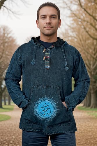 Agan Traders 2025 Spring Thick Cotton Henley Grandad Auspicious Symbols Printed Hoodie Mandarin Tunic Top Kurta Sweatshirt3