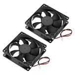 sourcing map 2 Pcs DC12V Brushless Cooling Fan DC12V 0.4A 90x90x25mm 2Pin 2Wire High Speed Quiet for 3D Printer Computer Case Video Equipment DIY Ventilation Project 3000-4600RPM