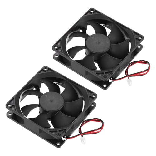 sourcing map 2 ventiladores de refrigeración sin escobillas DC12V DC12V 0.4A 90x90x25mm, 2 pines, 2 cables, silencioso, para impresora 3D, caja de computadora, equipo de video, proyecto de ventilación