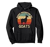 retro farmer funny goat lover easily distracted by goats felpa con cappuccio