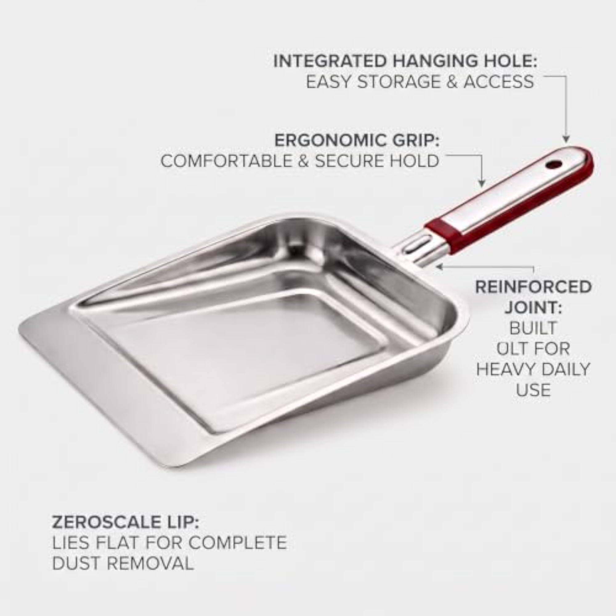 Stainless Steel Dust Pan, Supadi, Standard Pack of 1