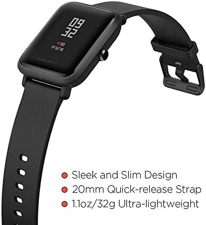 smartwatch amazfit basic bip 1.28 onyx black a1608