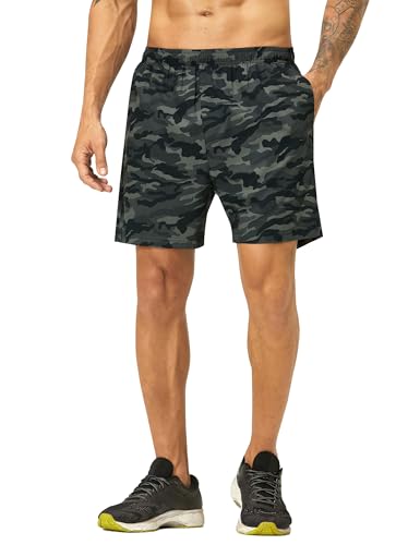EZRUN Men's 5" Athletic Running Shorts Quick Dry with Liner Zip Pocket,cgS