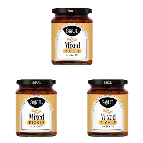 Image of ADF Soul Mixed Pickle | Spicy, tangy & textured | A flavour-packed mix of veggies in 100% Olive Oil. | 275 g (Pack of 3)