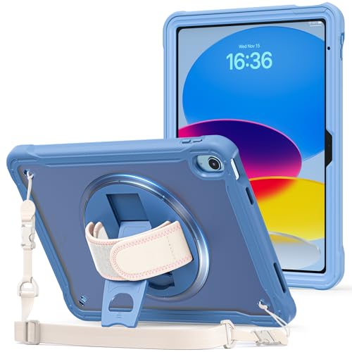 ProCase iPad カバー 11世代/10世代（A16）11インチ 2025/10.9インチ 2022 耐衝撃 半透明カバー ペン収納 360°回転スタンド 手首付き 3層保護（Amazon）