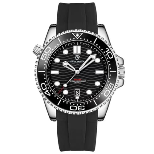 AuRiver Reloj Hombre, Reloj Hombre Sumergible, Reloj Pulsera Hombre Cuarzo analógico, Reloj Pulsera Hombre Luminoso, Relojes Ocio Moda Hombre, Reloj Pulsera Hombre Calendario Pulsera sílice (Negro)