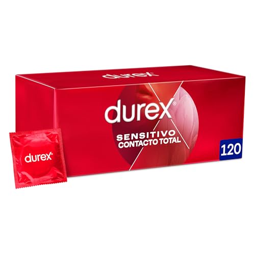 Durex Preservativos Sensitivo Contacto Total, Fino para Mayor Sensibilidad, 120 condones
