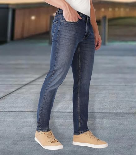 Image of i'sol Men's Tapered Slim Fit Comfortable Mid Rise Stretchable Jeans