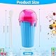 Zosenyer Slushy Becher, 500ml Silikon Slushy Maker Becher mit 2-in-1 Strohhalm und Löffel, Frozen Magic Squeeze Cup Slushie Maker Smoothie Becher für Familienfeiern, Partys im Freien, Blau
