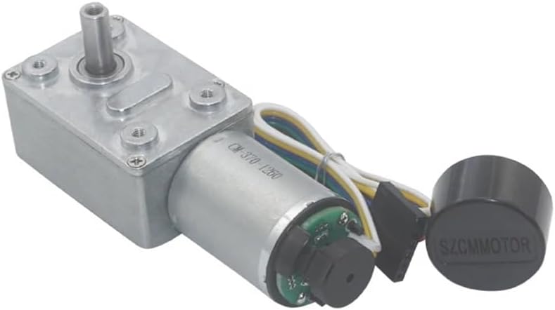 Electric Small Motor DC6V-24V Low-Speed High-Torque Worm Gear Motor with Encoder Two-Phase Encoding Signal Reduction Motor (Speed(RPM) : 10 RPM, Voltage(V) : DC 6V)