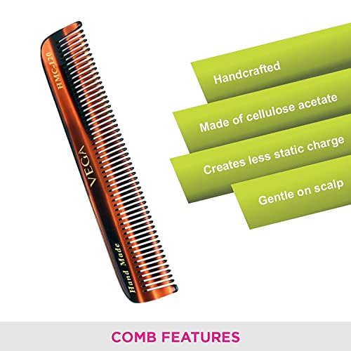 Vega - Pocket Comb- Pack Of 2 (Brown) #TOP3