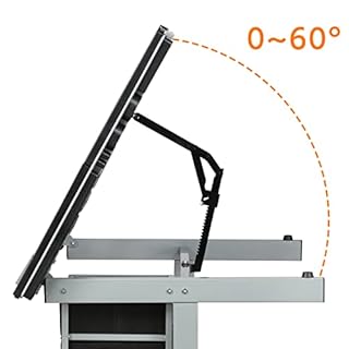 Yaheetech Table à Dessin Inclinable Bureau à Dessin Réglable en Hauteur avec 2 Tiroirs Table de Travail Relevable 0°-60° pour Peintres 104 × 60 × 80 cm Noir