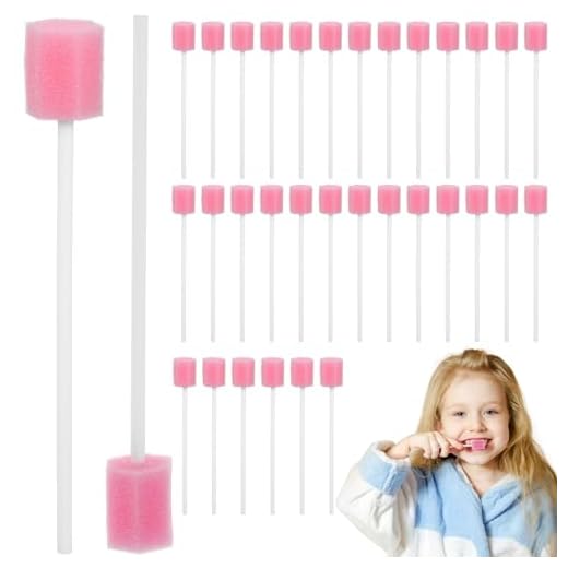 ROSENICE Esponjas de boca esponjas desechables hisopos orales para el cuidado oral (Rosa) - 100 Piezas