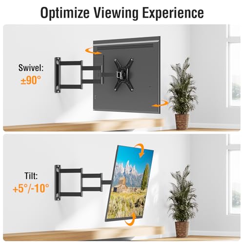 Image of ELIVED Long Arm TV Mount for 14-42 inch TVs Monitors, Max VESA 200x200