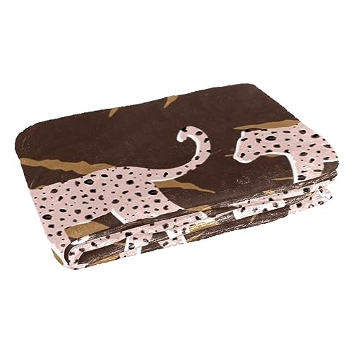 Couverture douce contre le froid plaid léopard rose pour canapé et lit - 3