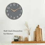 Silent Gray Wooden Wall Clock 8