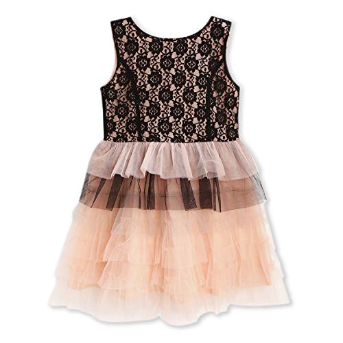 Image of The Orignal Cherry Crumble California Girls Cherry Crumble Girl's Velvet Kids Round Neck A-Line Knee Length Bling Party Dress (Ctwsg-DRS-2 Navy Blue Gold 18-24 Months)