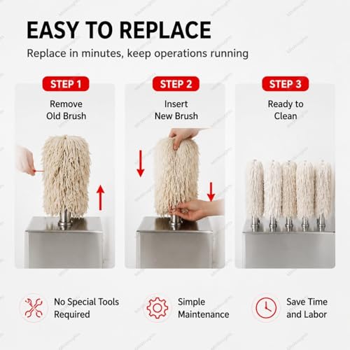 Brosse de rechange pour polisseuse à verre éliminant les peluches de torchon - 7