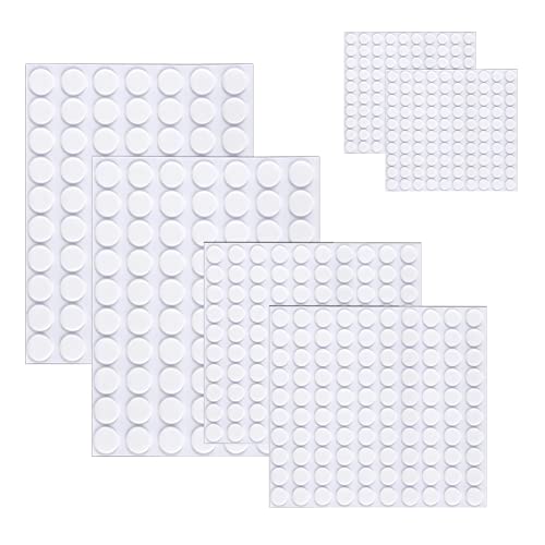 GROVBLE 540 pegatinas transparentes de doble cara de, de acrílico, redondas, sin rastros,de 6 mm, 10 mm y 20 mm creativas, superadhesivas, impermeables, pequeñas, para oficina, hogar, escuela, etc Cover