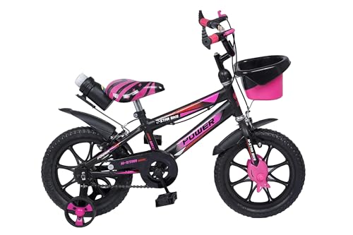 Image of NORMAN JR,BMX - Bike for Boys and Girls, Kids' Bicycle 14 Inch with Training Wheels for Ages 3-7 Years Old, Toddler Bike with 95% Assembled - Pink